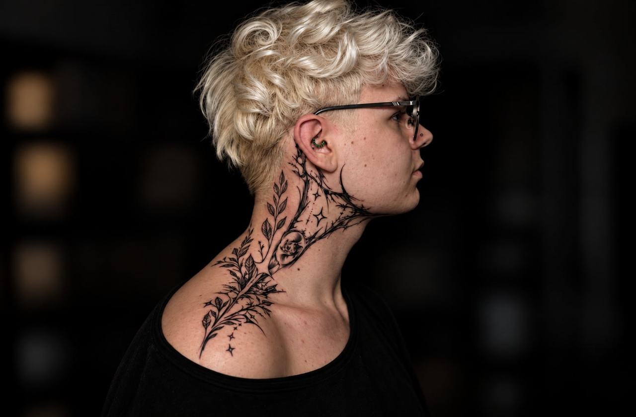 Neck tattoo