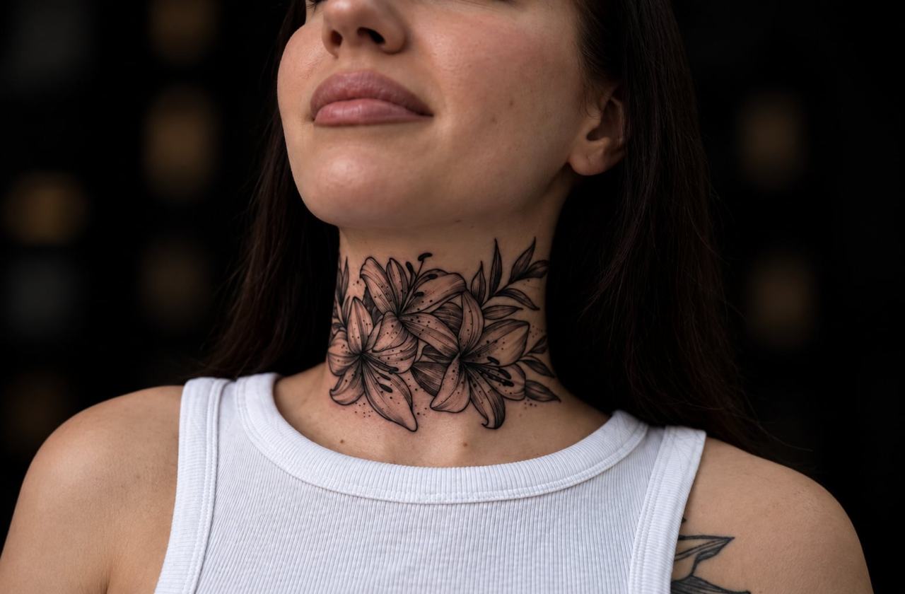 Neck tattoo