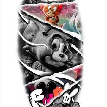 Tom ja Jerry multifilmitegelastega disain
